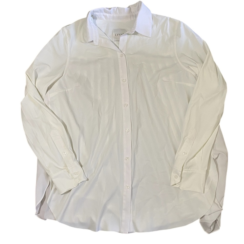 Womens white career wear button down blouse